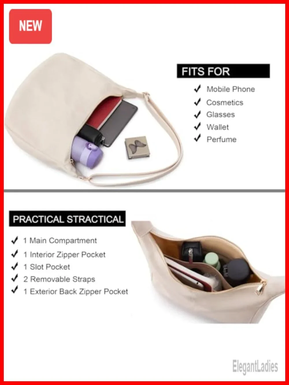Foldable Vegan Leather Slouchy Tote Hobo Shoulder Handbag Crossbody